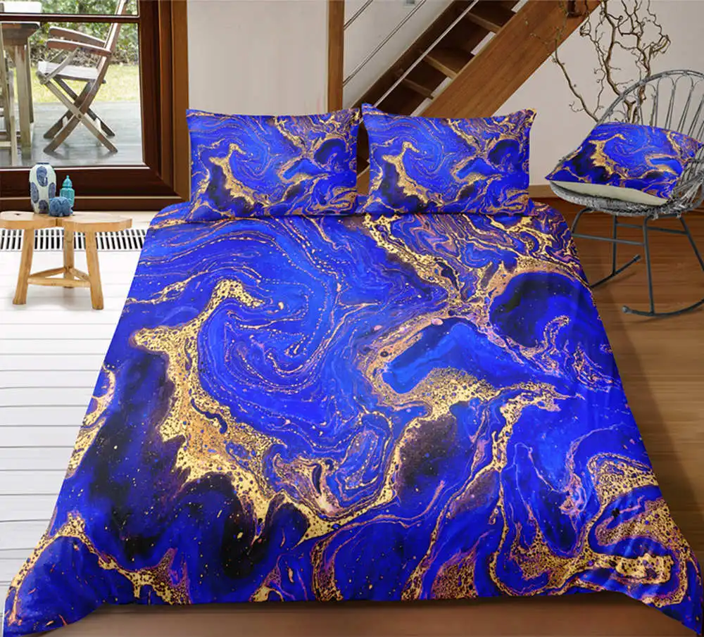 

Thumbedding Dropship Paint Look Marble Bedding Set Luxury Reactive Print 3D Duvet Cover High Quality Designed Bedclothes