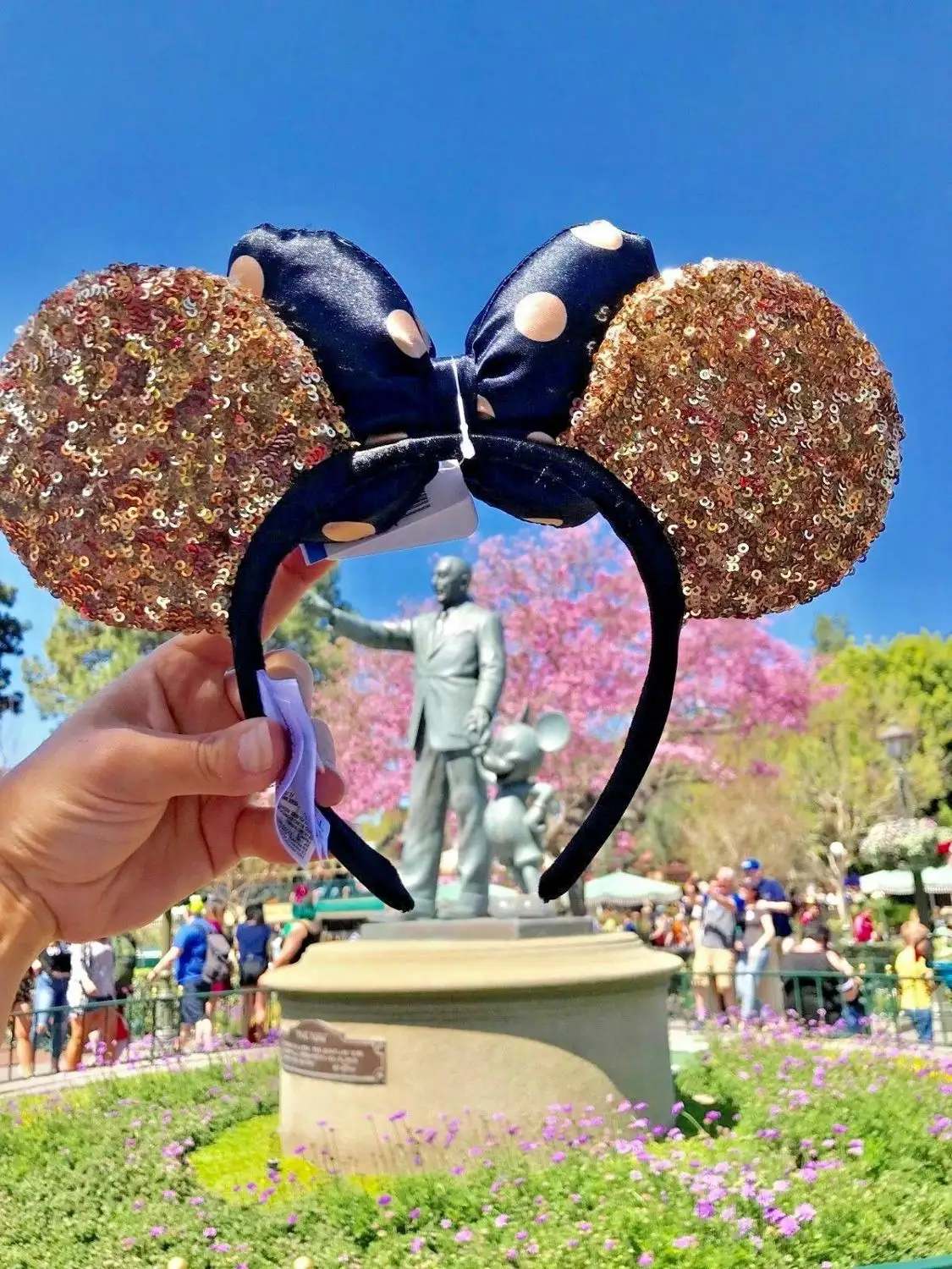 Disney парки фиолетовый зелье радужные носовой СТРАЗА уши Минни Маус повязка на