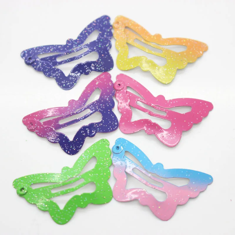 12 шт./лот заколки для волос в форме бабочки аксессуары радужные градиентные