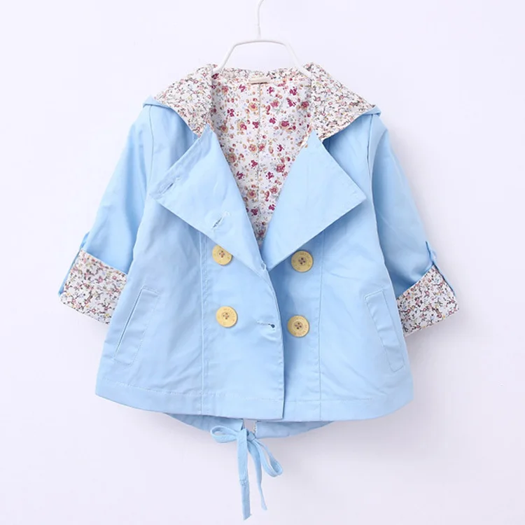 Новинка 2017 года Летняя Детская куртка пальто с цветочным принтом и капюшоном для