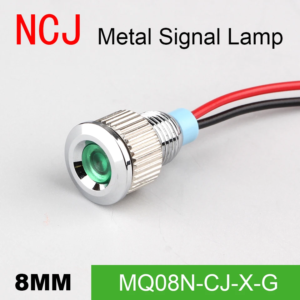 NCJ 8 светодиодный Металл LED пилот панель тире сигнала индикатор предупреждения