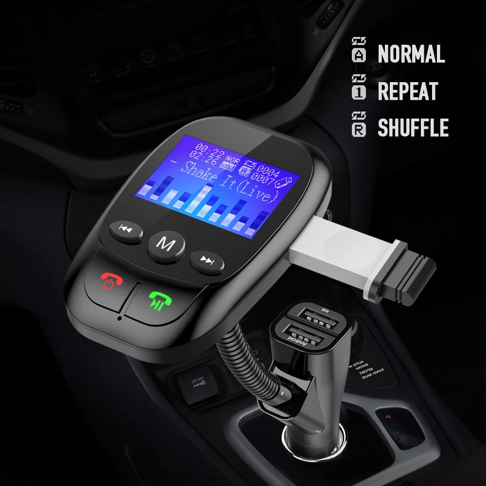 Автомобильный FM-трансмиттер ALLSOME mp3-плеер с Bluetooth громкой связью FM-модулятор два