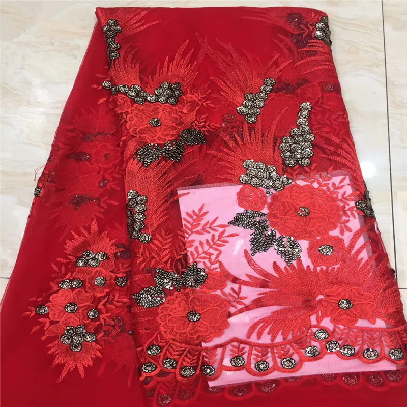 

2019 African cord Lace Fabric High Quality French Tulle Lace Fabric For Wedding Dress Nigerian Guipure Lace Fabric xc15-3