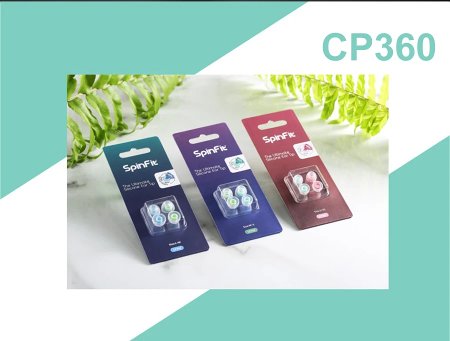 Силиконовые наушники DUNU SpinFit CP360 для истинных беспроводных Bluetooth наушников 1 карта/2 пары включает два размера(маленький/очень маленький