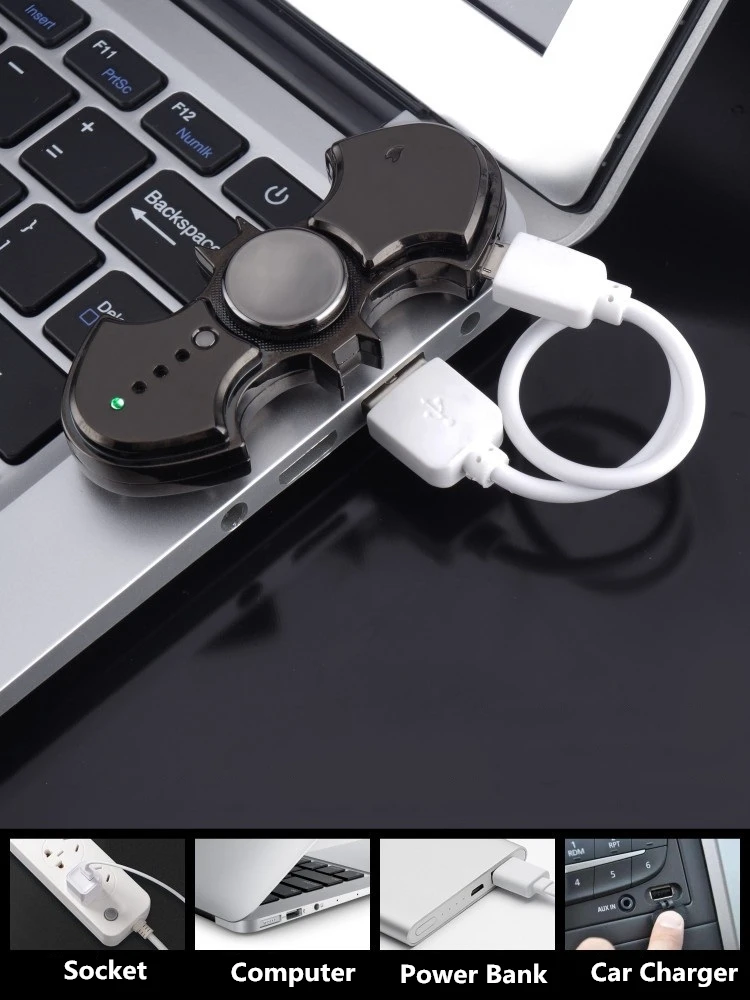 Фиджет с Бэтменом Спиннер электронная USB Зажигалка 3 разновидности светодиодный прикуриватель ручной Спиннер игрушка плазменная электрическая зажигалка