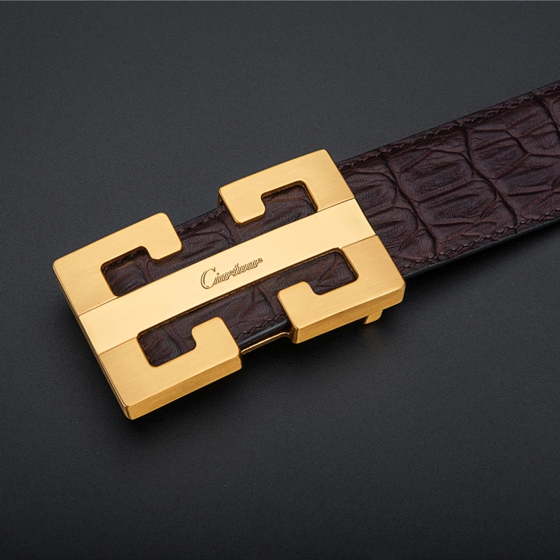 2019 новый роскошный дизайн пряжка из воловьей кожи мужской ремень крокодиловой