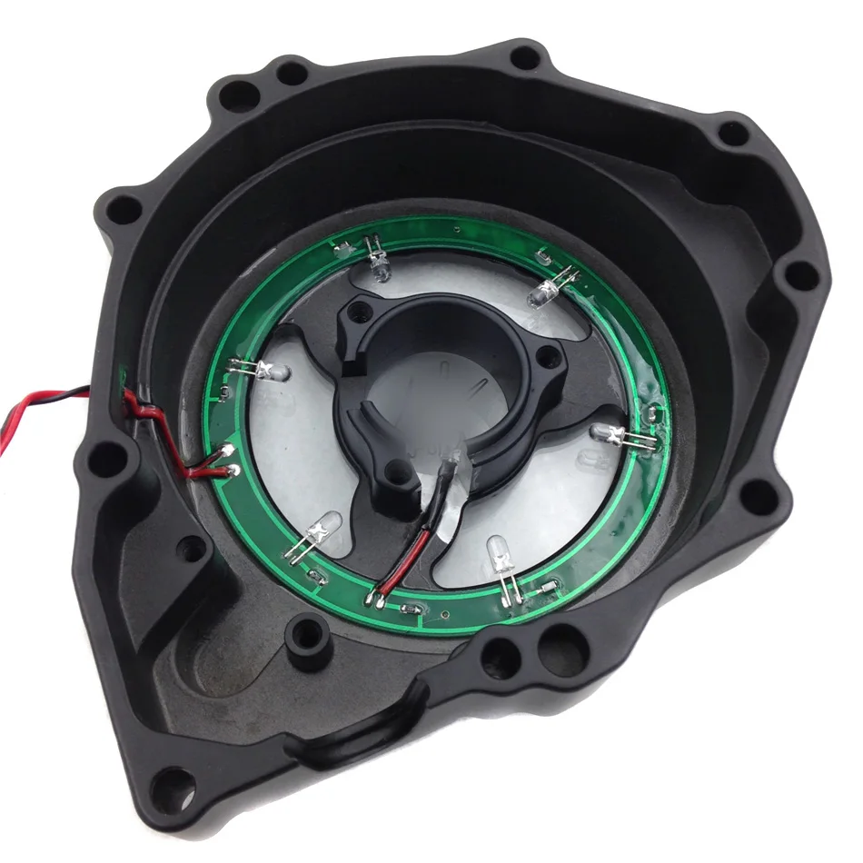 Aftermarket мотоцикл части белый светодиодный прозрачный двигатель статор крышка подходит для Suzi GSX1300R Hayabusa 99-13 черный