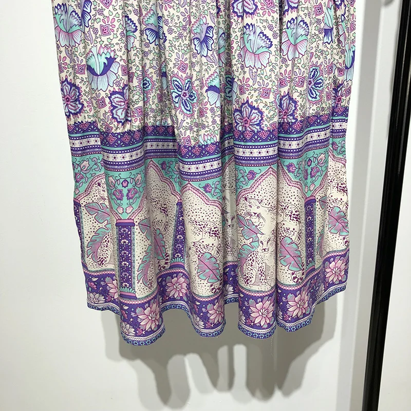BOHO вдохновленная блуза Boho с цветочным принтом, с длинным рукавом и О-образным вырезом, богемные свободные женские топы, повседневные шикарные весенне-летние блузки