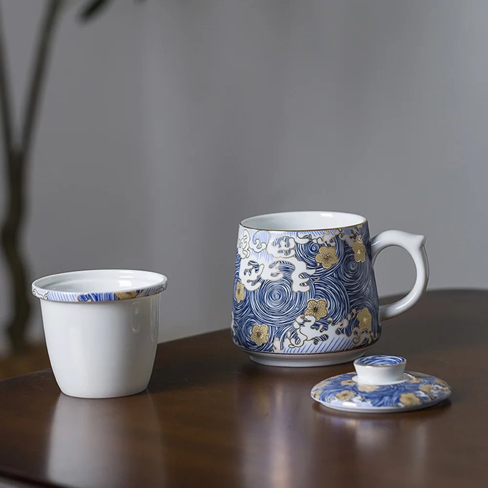 330 мл &quotЗвездная ночь&quot Цвет чашки покрытые эмалью Керамика ручной работы Чай