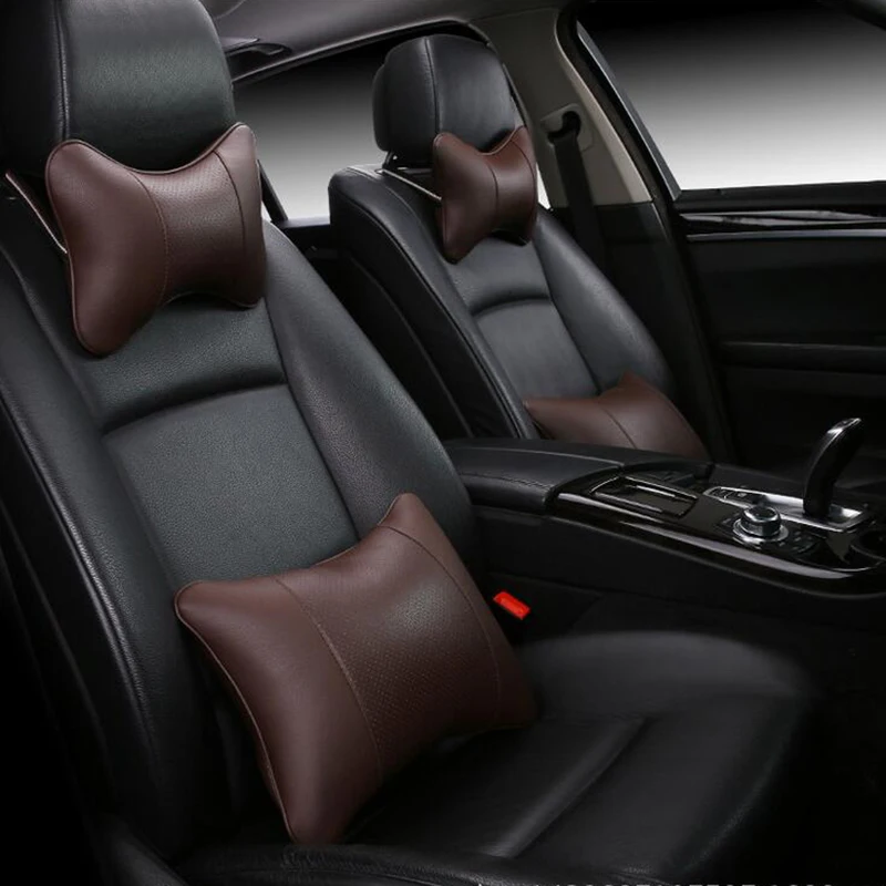 4 шт. наборы мягкая подушка для подголовника автомобиля из искусственной кожи шеи