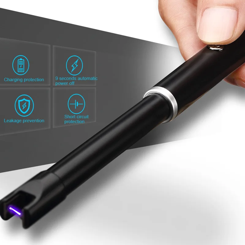 Зажигалка дуговая аккумуляторная с индикатором заряда и двойным