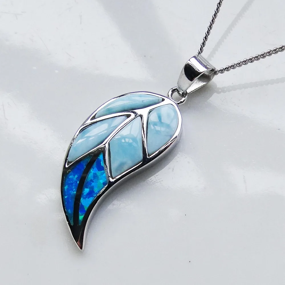 Подвеска Larimar женская из серебра 925 пробы подвеска s с изящными листьями опалом
