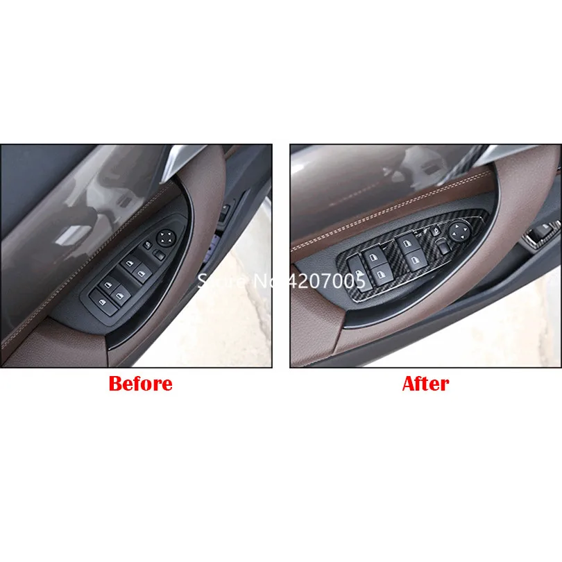 4Pcs/set ABS Plastic Carbon Fiber Style Window Lift Switch Frame Trim Cover For BMW X1 F48 2016 2017 2018 Car Accessories | Автомобили и