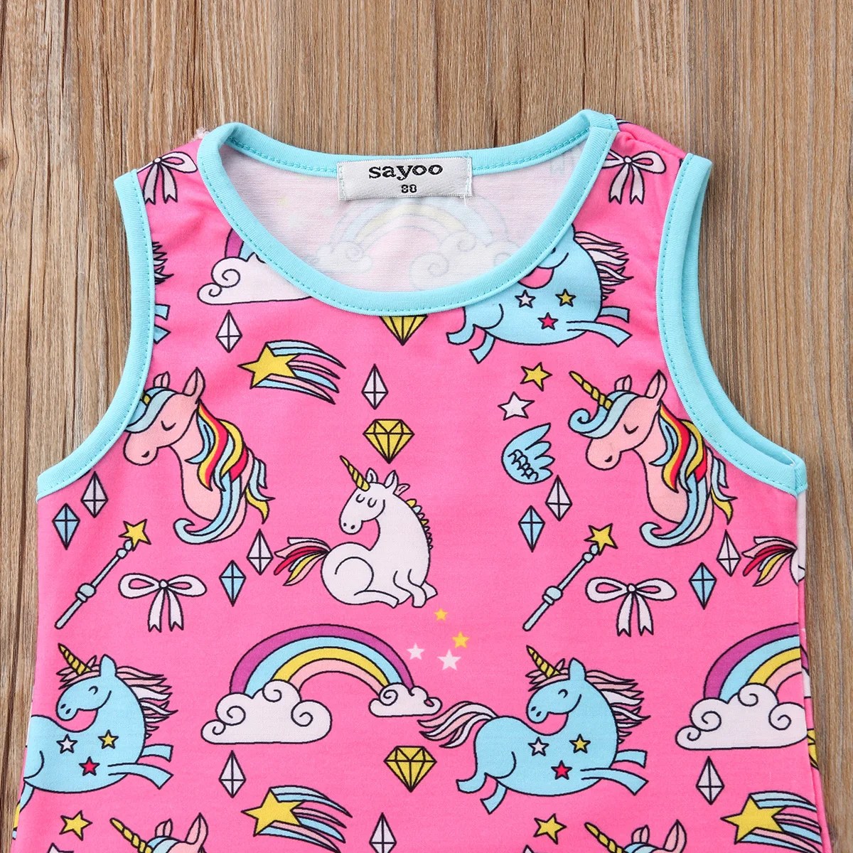 Emmababy Toddler Kids Baby Girls Unicorn Print Vest Dress Princess Sleeveless Sundress Clothes | Детская одежда и обувь