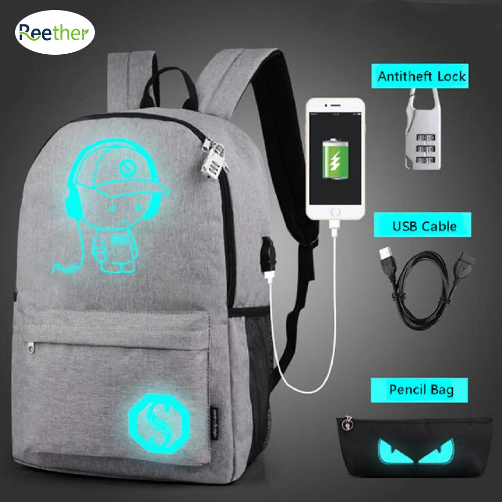 Светящийся usb порт для зарядки школьные сумки книг компьютерная светящаяся в