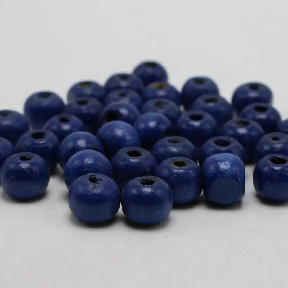 

200 Indigo 10mm Round Wood Beads~Wooden Beads