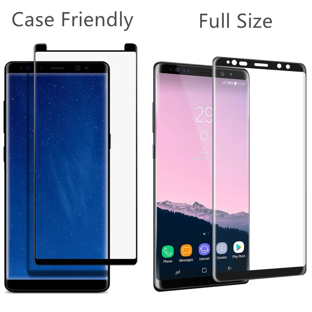 

Защитное стекло, закаленное стекло для Samsung Galaxy Note 8, полноразмерное покрытие, изогнутая 3d-пленка, 50 шт./лот