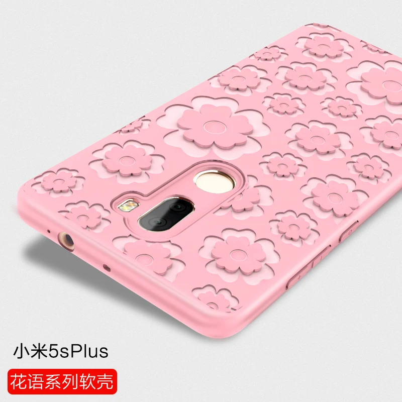 Luxury Brand Silicone TPU Case for Xiaomi Mi 5S Plus Embossed Flora Design Flexible Soft Candy Back Cover Phone Cases |
