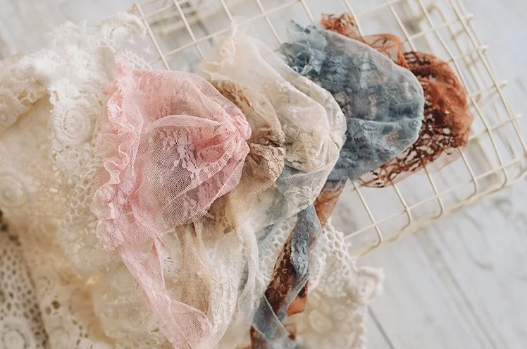 Newborn photography prop super light soft elastic lace hat + wrap cloth | Мать и ребенок