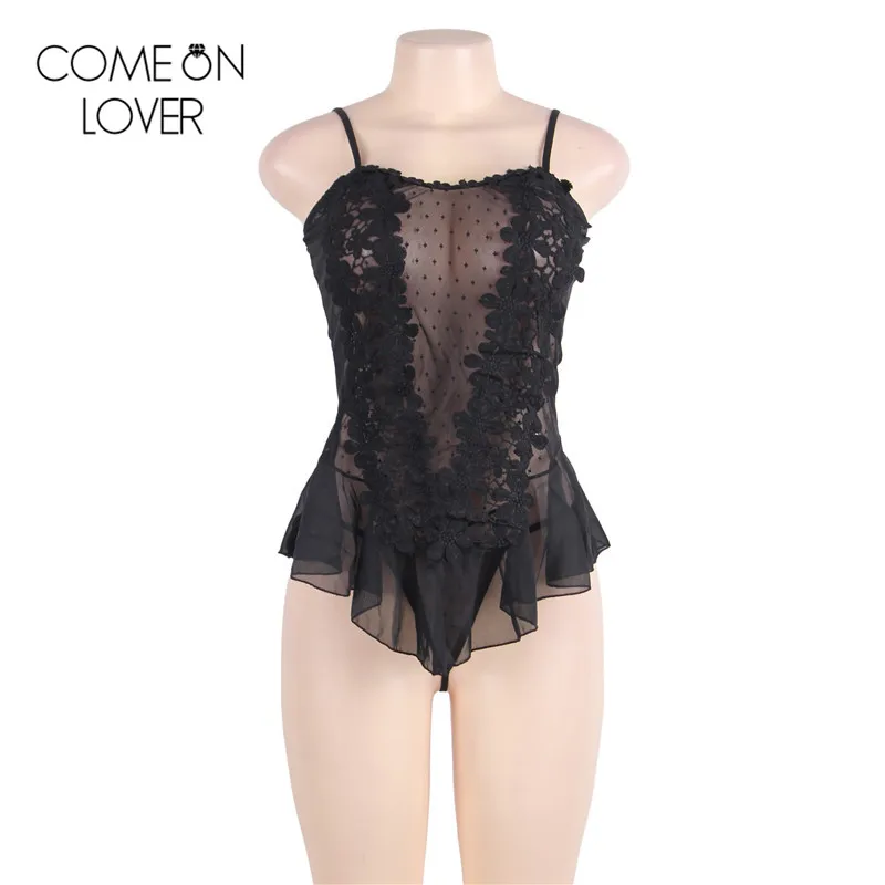 Comeonlover цветок lenceria encaje сексуальные женщины большого размера babydoll прозрачное Эротическое ночное белье женское белье nuisette mujer RE80485