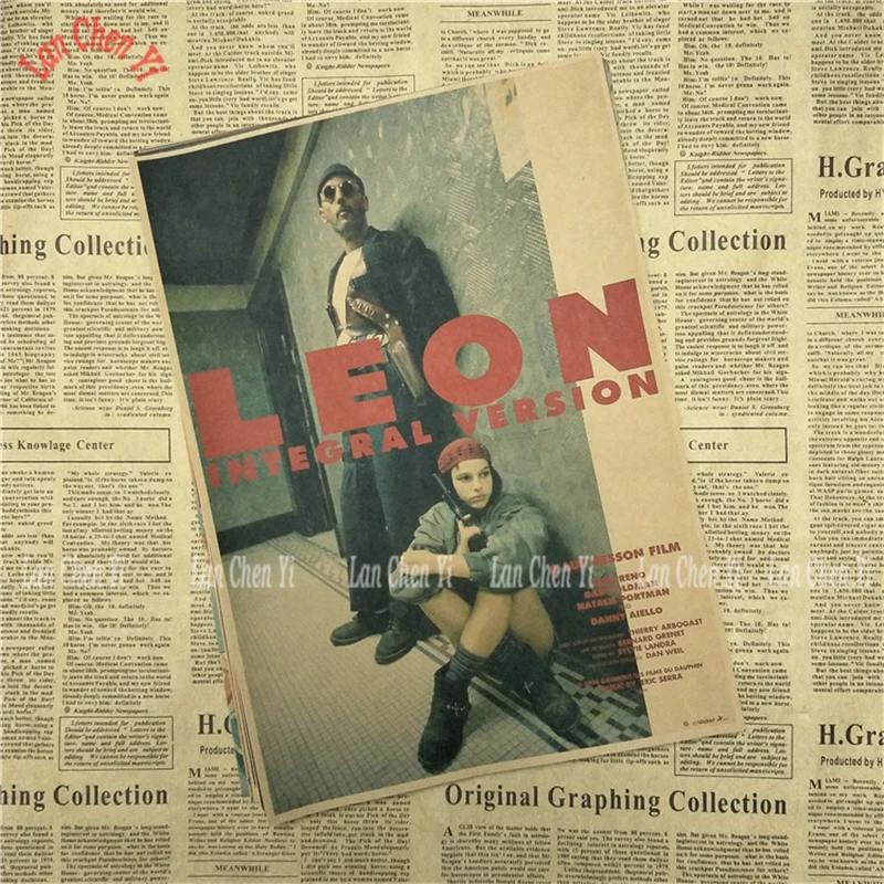 Наградная пленка Reno Killer Leon Jean Classic крафт-бумага плакат для кафе креативная настенная бумага украшение интерьера