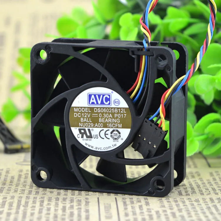 Квадратный вентилятор охлаждения для сервера AVC DS06025B12L P017 постоянный ток 12 В 0 30 А 4