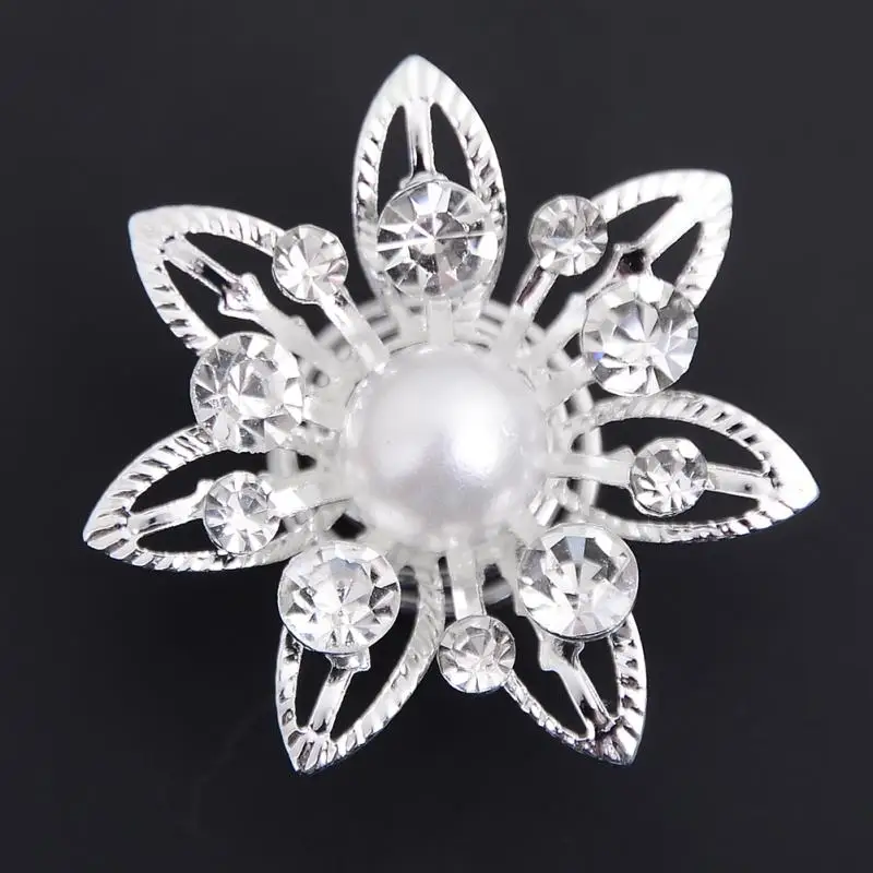 6 шт. для невесты свадьбы выпускного хрустальные жемчужные цветочные заколки