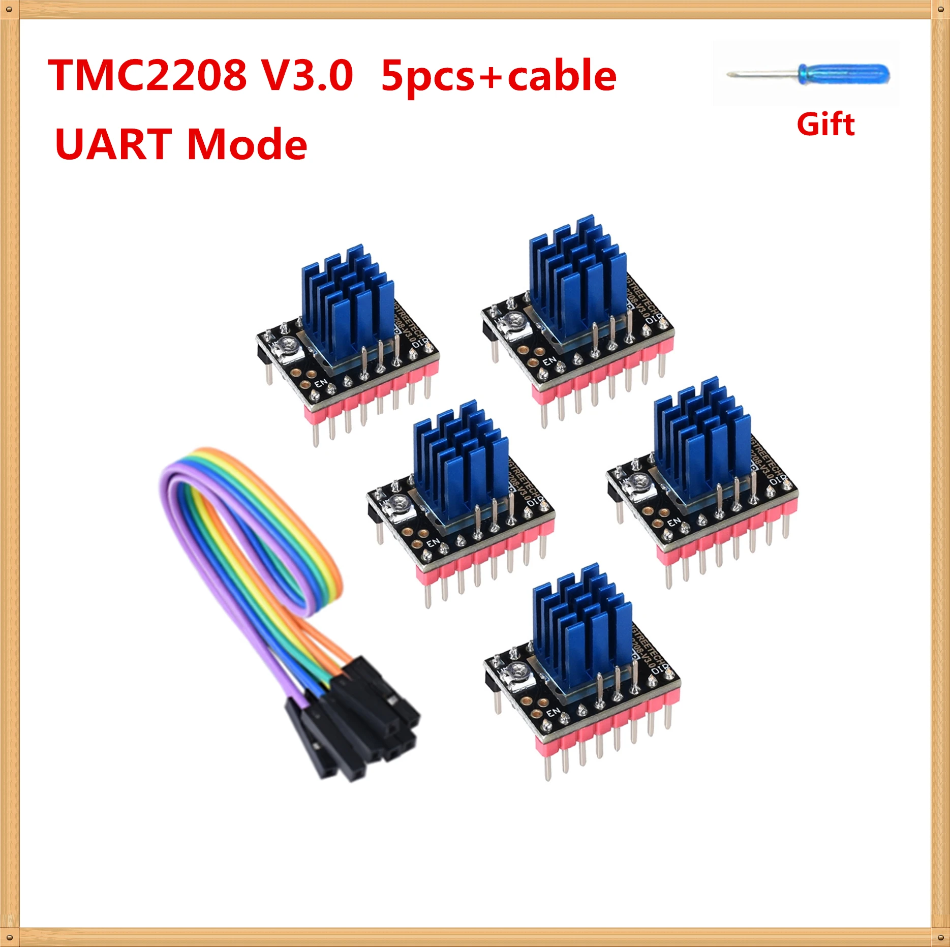 3d принтер шаговый Драйвер TMC2208 v3.0 контроллер двигателя UART режим шаговый драйвер модуль TMC 2208 детали stepstick