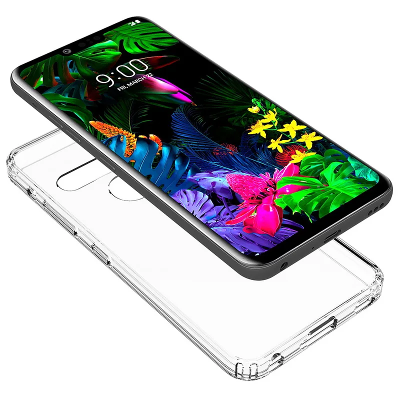 Для LG G8 Дело ТПУ Бампер Жесткий ПК акрил ясно Hybrid Кристалл Телефон задняя крышка для LG G8 ThinQ G 8 LGG8 Пластик случае Coque Капа