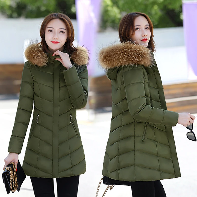 

Jvzkass 2018 New long-sleeved cotton women Slim was thin fur collar thick warm cotton coat fashion Korean wild tide Z99