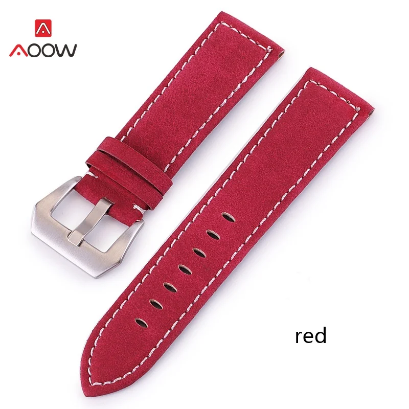 AOOW ручной работы Матовый кожаный ремешок для мужчин женщин 18 мм 20 мм 22 мм 24 мм Пряжка из нержавеющей стали ремни Ремешок для часов Высокое качество