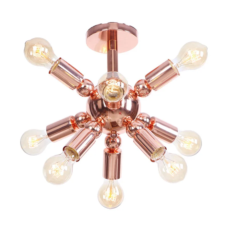 Lustre Industrial Vintage LED Ceiling Light Iron Rose Gold Lamps Edison Antique Lamp Fixtures Home Decor Lighting | Освещение
