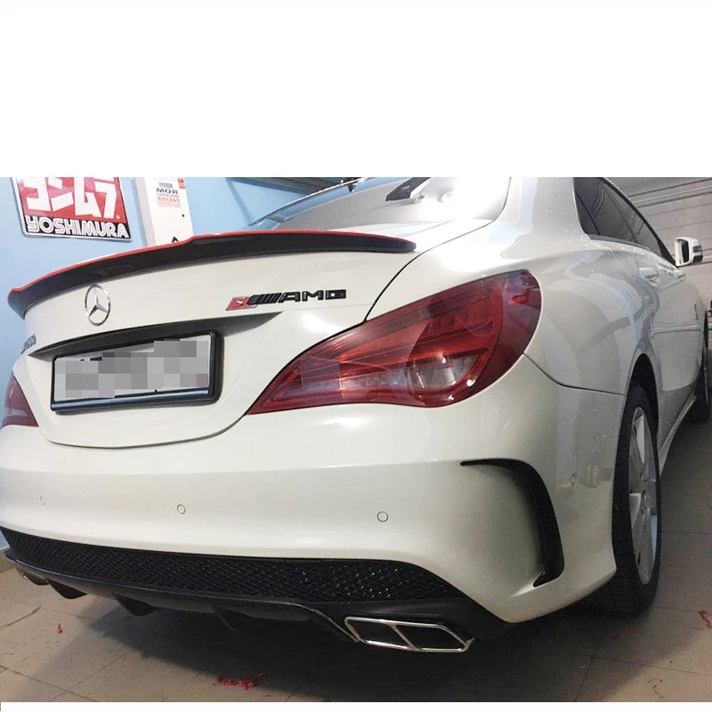 Спойлер из углеродного волокна для Mercedes CLA W117 стиль FD задний спойлер с красной