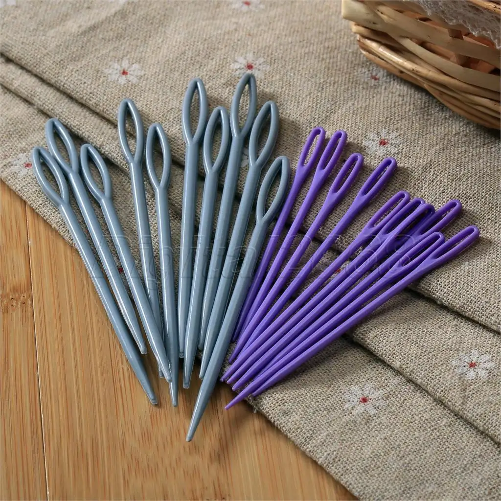 10 шт./компл. пластиковые штемпелюя нитка швейные иглы большой глаз шерсть Вышивка