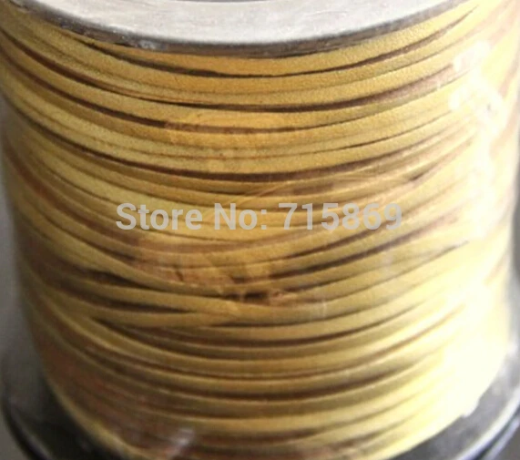 Free Ship 100 Meters 10mm  Gold Color  Flat ONE SIDE Leather Flat Faux Suede Leather Cord