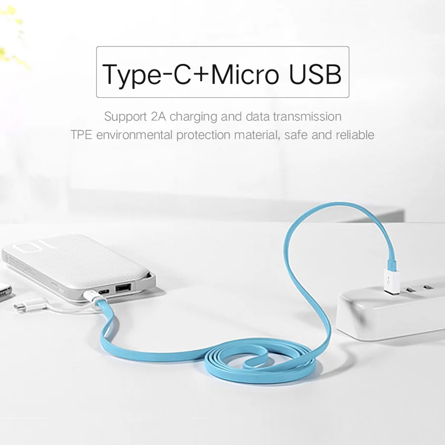 Оригинальный кабель Huawei 2 в 1 Micro USB Typc C 2A 5 m быстрое зарядное устройство Honor 8 9 V9 P7 P8