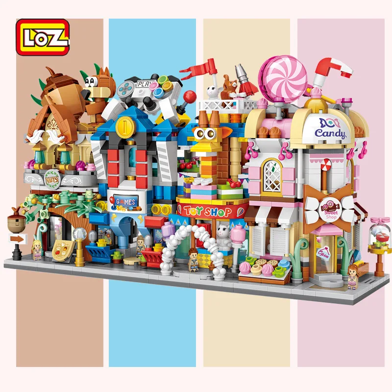 LOZ блоки Новая тема уличный вид блок серии гаек магазин конфет детские игрушки |