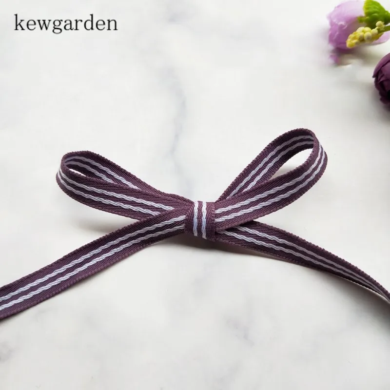 Kewgarden 10 мм крашеные атласные ленты в полоску вручную изготовленная лента для