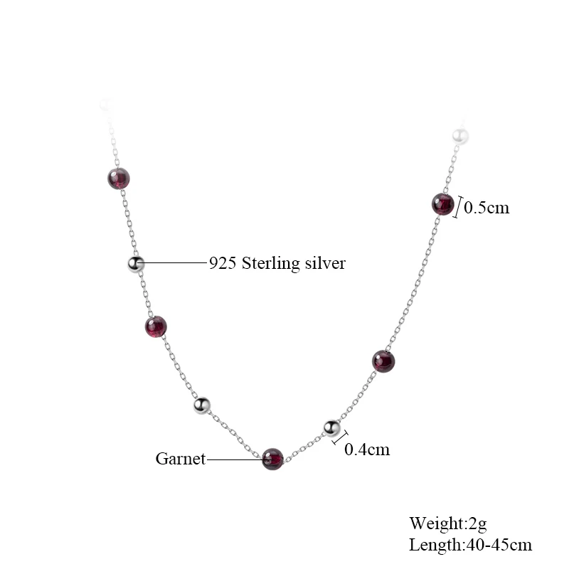 Женское длинное ожерелье из серебра S925 пробы колье чокер с красным кулоном