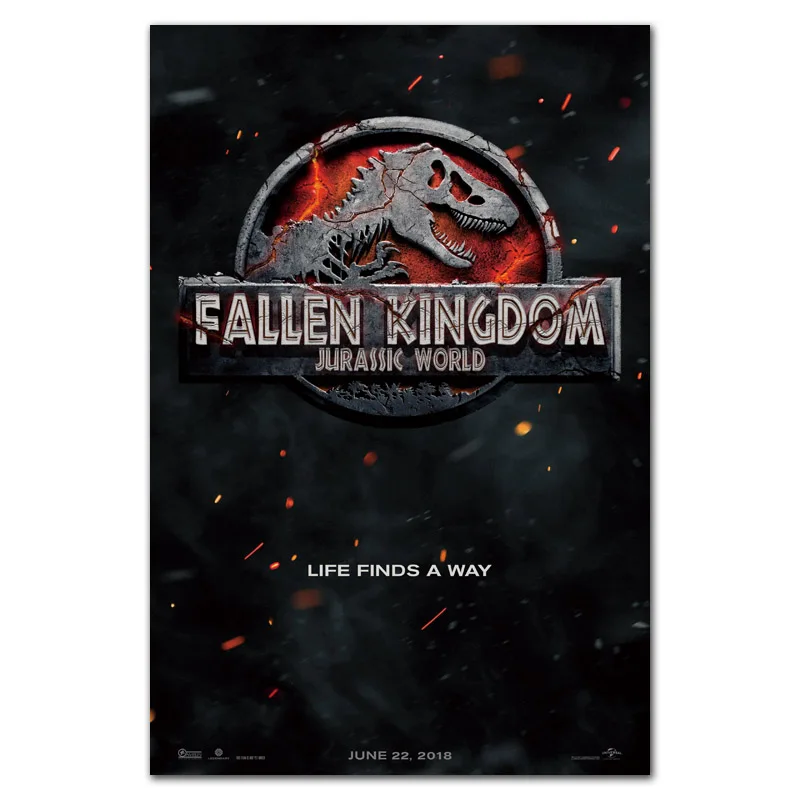 Зеленый Мир Юрского периода Fallen Королевство Юрского периода серии фильм динозавры фильм плакат стена Книги по искусству печати для дома номер украшения - Цвет: Зеленый