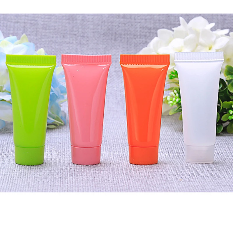 Мини 5 мл 10 мл мягкая пустая прозрачная труба жидкое косметическое средство баночки для крема трубки бутылки для многоразового использования для шампуня очищающее средство для лица 100 шт