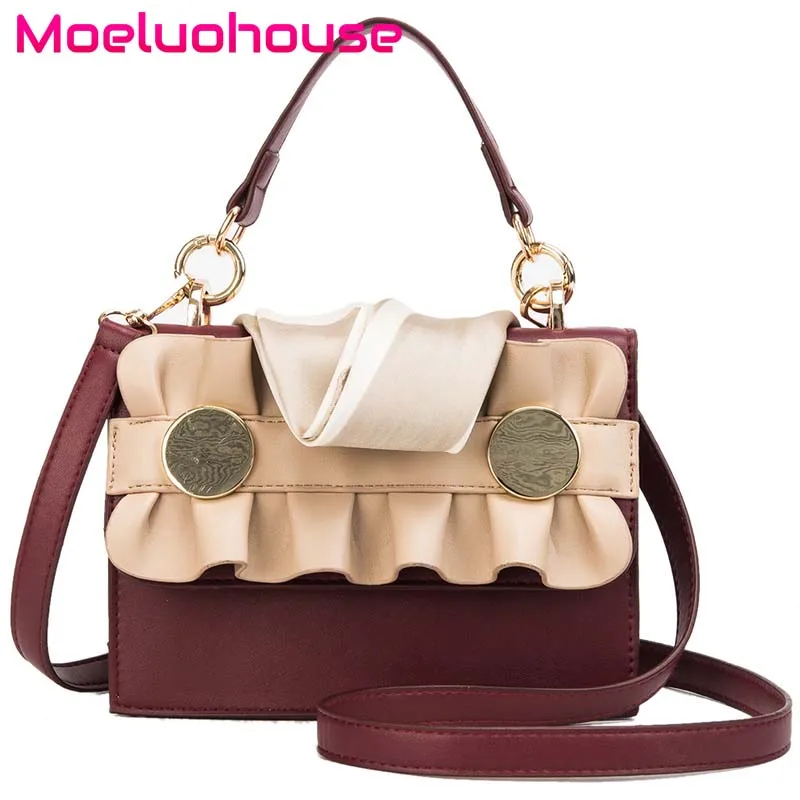 Moeluohouse шарфы для женщин Ruched оборками сумки Tote плеча Corssbody сумка откидной крышкой