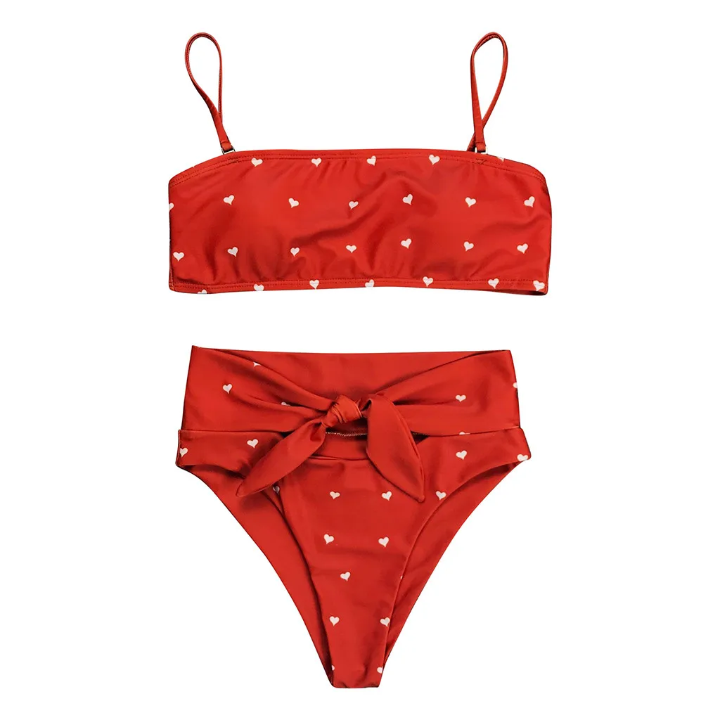Сексуальная Женская Красная синяя розовая завязка-бант бикини dHigh Талия