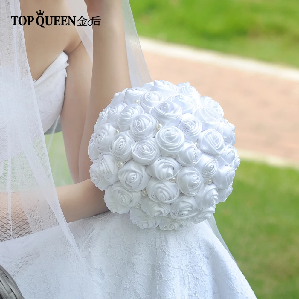 TOPQUEEN F3-WT Свадебный букет с цветами невесты свадебные цветы белое платье со
