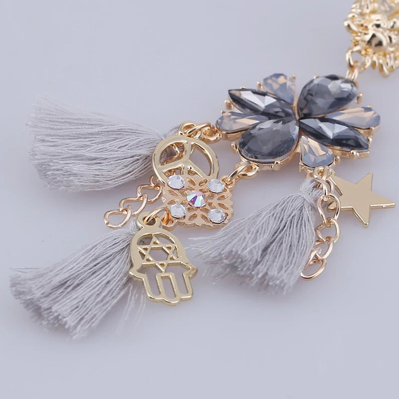 Sehuoran Мода Boho уровень кисточкой Серьги цинковый сплав Висячие серьги Bohemia Для