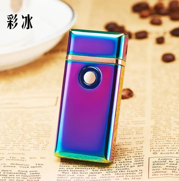 Color Газовая электрическая зажигалка с двойным использованием, USB фонарь, струйная зажигалка, электрическая зажигалка, Бутан, многоразовая газовая зажигалка, бесплатный лазерный логотип - Цвет: Color