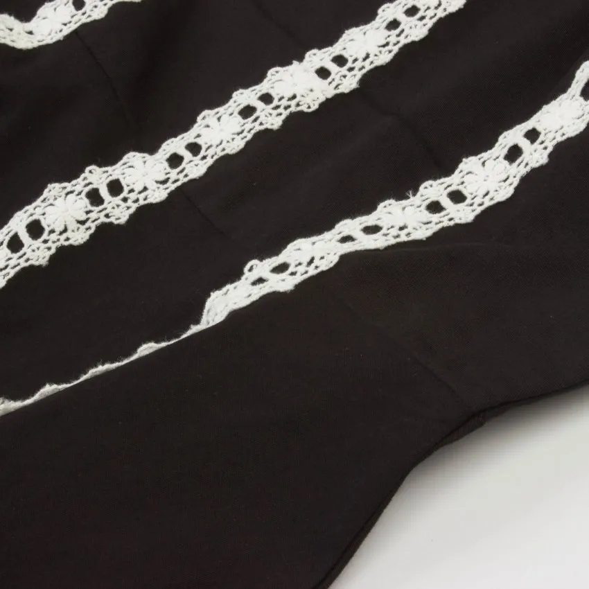 Летние Винтаж Черный Элегантный вышивка цветочный хлопок лоскутное vestidos линии
