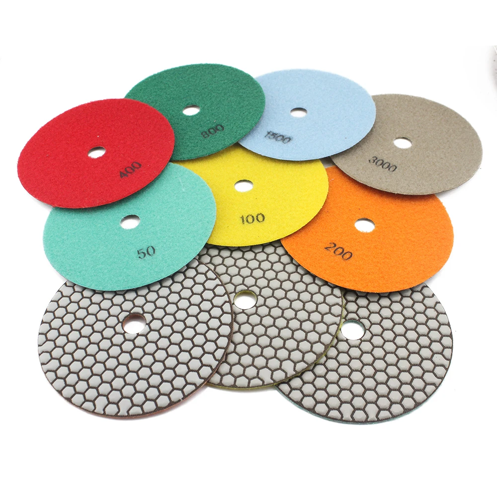 Grit50#-3000# 10Pieces/lot 150mm 6inch Flexible Diamond Dry Polishing Pads For Granite Marble Stone Processing Abrasive | Инструменты