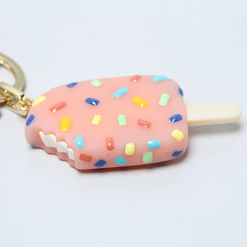 2016 Мода Новый Стиль Розовый Мороженое Золотой Брелок женские Золотые Брелки с