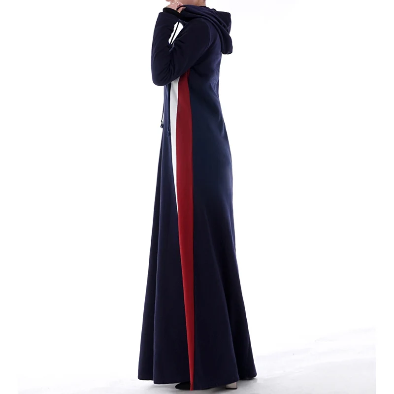 Мусульманский взрослый хит цвет с капюшоном abaya Арабский Мода Толстые теплые